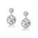 Double Halo Drop Earrings Sterling Silver CZ Round Cut Stud Earrings For Women Swarovski Crystal Je 0