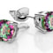 Sterling Silver 6mm Round Mystic Topaz CZ Stud Earrings For Women Classic And Chic Stylish Jewelry 3
