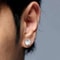 Carat MENS CZ Diamond Stud Earrings Round Brilliant Cut Guys White Gold Filled 3