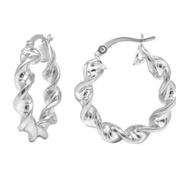 solid sterling silver twisted hoop earrings, sterling silver huggie earrings for women, gold or rose gold plated