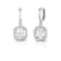Sterling Silver Drop Dangle Earrings Princess Cut Halo Leverback With AAA Cubic Zirconia Stones CTT 0
