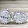 Oval Cut Halo Stud Earrings White Gold Plated Brass Swarovski Elements Crystal Jewelry For Women 6