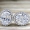 Oval Cut Halo Stud Earrings White Gold Plated Brass Swarovski Elements Crystal Jewelry For Women 6