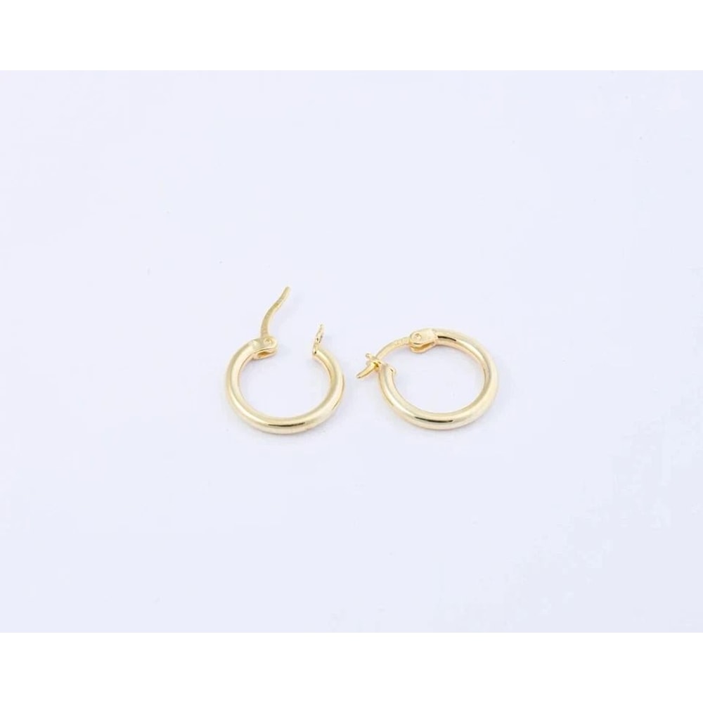 Sterling Silver Yellow Gold French Lock Hoop Earrings Hoop Stylish Earrings For Men And Women Perfe 4