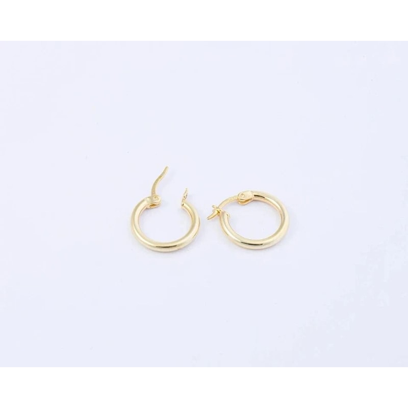 Sterling Silver Yellow Gold French Lock Hoop Earrings Hoop Stylish Earrings For Men And Women Perfe 4