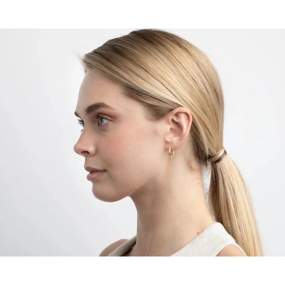 Sterling Silver Yellow Gold French Lock Hoop Earrings Hoop Stylish Earrings For Men And Women Perfe 5