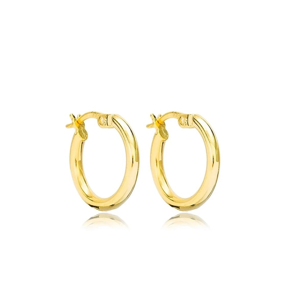 Sterling Silver Yellow Gold French Lock Hoop Earrings Hoop Stylish Earrings For Men And Women Perfe 0