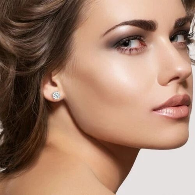 Sterling Silver CZ Stud Earrings For Men Women 6mm Round Post Studs Timeless Gift 1