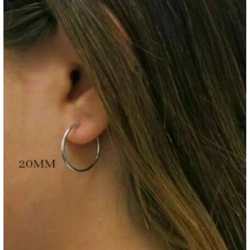 Sterling Silver French Lock Hoop Earrings Stamped Unisex Design 1