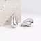 Sterling Silver Chunky Teardrop Hoop Earrings Elegant Silver Style Butterfly Push Back Closure Perf 2