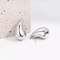 Sterling Silver Chunky Teardrop Hoop Earrings Elegant Silver Style Butterfly Push Back Closure Perf 2