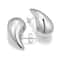 Sterling Silver Chunky Teardrop Hoop Earrings Elegant Silver Style Butterfly Push Back Closure Perf 4