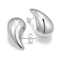 Sterling Silver Chunky Teardrop Hoop Earrings Elegant Silver Style Butterfly Push Back Closure Perf 4