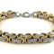 Gold And Silver Mens Stainless Steel Byzantine Bracelet Link Chain MechanicInspired Perfect Gift Fo 3