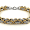 Gold And Silver Mens Stainless Steel Byzantine Bracelet Link Chain MechanicInspired Perfect Gift Fo 3