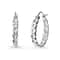Sterling Silver Huggie Hoop Earrings For Women 20mm Curb Chain French Lock ClipOn Silver Hoop Earri 0