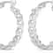 Sterling Silver Huggie Hoop Earrings For Women 20mm Curb Chain French Lock ClipOn Silver Hoop Earri 1