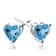 Sterling Silver HeartShaped Blue Topaz Stud Earrings Light Blue Cubic Zirconia Accents 2
