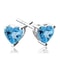 Sterling Silver HeartShaped Blue Topaz Stud Earrings Light Blue Cubic Zirconia Accents 2