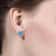 Sterling Silver HeartShaped Blue Topaz Stud Earrings Light Blue Cubic Zirconia Accents 3