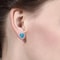 Sterling Silver HeartShaped Blue Topaz Stud Earrings Light Blue Cubic Zirconia Accents 3