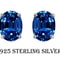 Sterling Silver CZ Stud Earrings Sapphire Oval Cut Clear 6mm Round Square 1