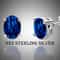 Sterling Silver CZ Stud Earrings Sapphire Oval Cut Clear 6mm Round Square 3