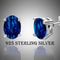 Sterling Silver CZ Stud Earrings Sapphire Oval Cut Clear 6mm Round Square 3