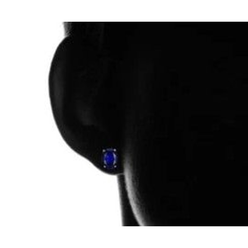 Sterling Silver CZ Stud Earrings Sapphire Oval Cut Clear 6mm Round Square 4