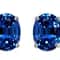 Sterling Silver CZ Stud Earrings Sapphire Oval Cut Clear 6mm Round Square 0