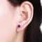 Sterling Silver Heart CZ Shaped Stud EarringsAmethyst Cubic Zirconia Elegant Purple Amethyst Earrin 1