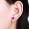 Sterling Silver Heart CZ Shaped Stud EarringsAmethyst Cubic Zirconia Elegant Purple Amethyst Earrin 1