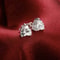 Sterling Silver HEART Shaped Stud Earrings 4mm Cubic Zirconia Silver Round CZ Set Of Stud Earrings 1