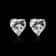 Sterling Silver HEART Shaped Stud Earrings 4mm Cubic Zirconia Silver Round CZ Set Of Stud Earrings 3