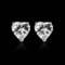 Sterling Silver HEART Shaped Stud Earrings 4mm Cubic Zirconia Silver Round CZ Set Of Stud Earrings 3