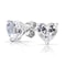 Sterling Silver HEART Shaped Stud Earrings 4mm Cubic Zirconia Silver Round CZ Set Of Stud Earrings 0