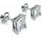 Sterling Silver Princess Cut Stud Earrings Cubic Zirconia Silver Round CZ Perfect Gift Set 0