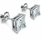 Sterling Silver Princess Cut Stud Earrings Cubic Zirconia Silver Round CZ Perfect Gift Set 0