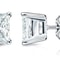 Sterling Silver Princess Cut Stud Earrings Cubic Zirconia Silver Round CZ Perfect Gift Set 2