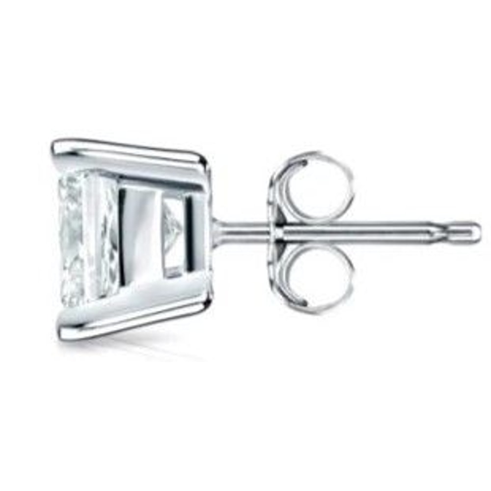 Sterling Silver Princess Cut Stud Earrings Cubic Zirconia Silver Round CZ Perfect Gift Set 3