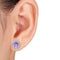 RoundCut Amethyst And White Topaz Halo Stud Earrings Stamped Sterling Silver Perfect Gift For May B 3