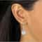 Cubic Zirconia Halo Drop Earrings For Women Sterling Silver PlatedTW Sparkling Silver CZ Earrings 1