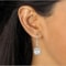 Cubic Zirconia Halo Drop Earrings For Women Sterling Silver PlatedTW Sparkling Silver CZ Earrings 1
