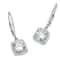 Cubic Zirconia Halo Drop Earrings For Women Sterling Silver PlatedTW Sparkling Silver CZ Earrings 0