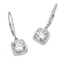 Cubic Zirconia Halo Drop Earrings For Women Sterling Silver PlatedTW Sparkling Silver CZ Earrings 0