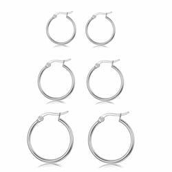 sterling silver hoop earrings for women, elegant design, lead and nickel-free jewelry