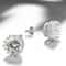 Crystal White Round Crown Stud Earrings White Gold Plated Hypoallergenic Elegant Design For Any Occ 1
