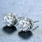 Crystal White Round Crown Stud Earrings White Gold Plated Hypoallergenic Elegant Design For Any Occ 4