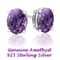 Cubic Zirconia Stud Earrings In Sterling Silver Clear Amethyst CZ Round Square 6mm Perfect Gift Fo 2