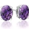 Cubic Zirconia Stud Earrings In Sterling Silver Clear Amethyst CZ Round Square 6mm Perfect Gift Fo 0